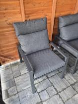 Aranżacja: Narożnik ogrodowy z wysokim oparciem w komplecie z wysokim stołem 160cm, fotelami i pufami Doros Corner XL - Polywood