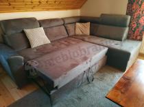 Aranżacja: Narożnik Riva ciemnoszary z funkcją spania 274x210 cm prawy
