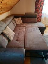 Aranżacja: Narożnik Riva ciemnoszary z funkcją spania 274x210 cm prawy