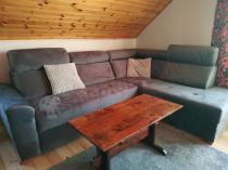 Aranżacja: Narożnik Riva ciemnoszary z funkcją spania 274x210 cm prawy