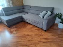 Aranżacja: Narożnik rogówka do salonu z funkcją spania Livio 249x184 cm Evolution 17 dark grey lewy