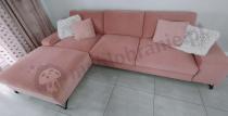 Aranżacja: Narożnik rozkładany ciemny róż welur Flavio II lewostronny 293x179 cm Matt Velvet 63