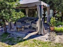 Aranżacja: Narożnik technorattan ze stołem 120x70cm i fotelami Perata Corner Plus Light Grey