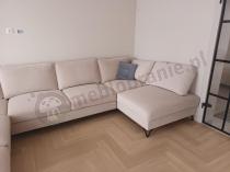 Aranżacja: Narożnik welurowy w kształcie U beżowy Flavio U 367x214cm lewy