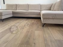 Aranżacja: Narożnik welurowy w kształcie U beżowy Flavio U 367x214cm prawy