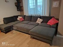 Aranżacja: Narożnik welurowy w kształcie U ciemny szary Flavio U 367x214cm lewy
