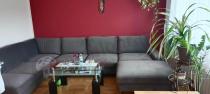 Aranżacja: Narożnik welurowy w kształcie U jasno-brązowy Flavio U 367x214cm lewy