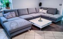 Aranżacja: Narożnik welurowy w kształcie U jasno-szary Flavio U 367x214cm prawy