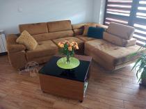 Aranżacja: Narożnik z funkcją spania do salonu Anton 275x202 żółty prawy