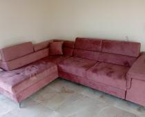 Aranżacja: Narożnik z funkcją spania pudrowy róż lewostronny Eridano 275x202 cm