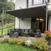 Aranżacja: Nowoczesna antracytowa pergola tarasowa 3x4 - Niro Grey