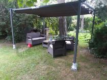 Aranżacja: Nowoczesna antracytowa pergola tarasowa 3x4 - Niro Grey