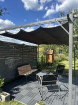 Aranżacja: Nowoczesna antracytowa pergola tarasowa 3x4 - Niro Grey