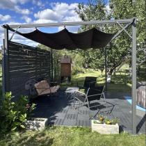 Aranżacja: Nowoczesna antracytowa pergola tarasowa 3x4 - Niro Grey