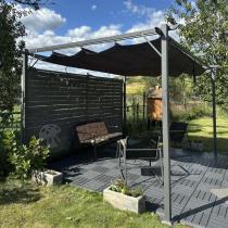 Aranżacja: Nowoczesna antracytowa pergola tarasowa 3x4 - Niro Grey