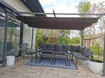 Aranżacja: Nowoczesna antracytowa pergola tarasowa 3x4 - Niro Grey