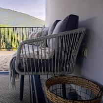 Aranżacja: Nowoczesna jasnoszara trzyosobowa sofa ogrodowa 182 cm Postigo