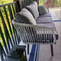 Aranżacja: Nowoczesna jasnoszara trzyosobowa sofa ogrodowa 182 cm Postigo