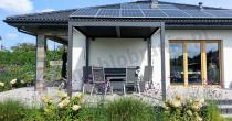 Aranżacja: Nowoczesna pergola tarasowa 3x3m z lamelami Lufel - Antracyt