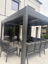 Aranżacja: Nowoczesna pergola tarasowa z oświetleniem LED 3x4 Lufel 2.0 - Antracite, Gartwerk