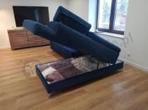 Aranżacja: Nowoczesna rogówka matowy welur Eridano 275x202 cm Matt Velvet 79 granat prawy