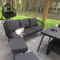 Aranżacja: Nowoczesna sofa na taras trzyosobowa 182cm rope style - Dark Grey Postigo