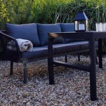 Aranżacja: Nowoczesna sofa na taras trzyosobowa 182cm rope style - Dark Grey Postigo