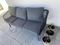Aranżacja: Nowoczesna sofa na taras trzyosobowa 182cm rope style - Dark Grey Postigo