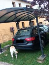 Aranżacja: Nowoczesna wiata garażowa samochodowa 3x5,8m Axel - Grey