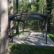 Aranżacja: Nowoczesna wiata garażowa samochodowa 3x5,8m Axel - Grey