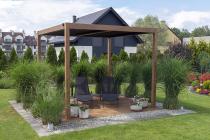 Aranżacja: Nowoczesna wolnostojąca pergola tarasowa 3x3 Lufel - Woodlook