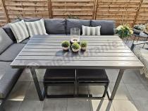 Aranżacja: Nowoczesne grafitowe meble ogrodowe modułowe z wysokim stołem Panaon DG