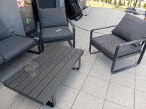 Aranżacja: Nowoczesne meble metalowe na taras - narożnik 220x220cm + 2 fotele - Panaon Corner - DG