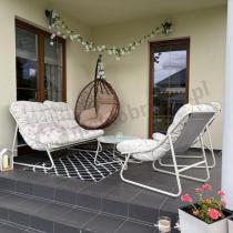 Aranżacja: Nowoczesne meble na mały taras z sofą loveseat i stolikiem dla 4 osób - Aurea Cream