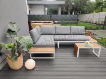 Aranżacja: Nowoczesne meble na taras - narożnik modułowy ze stolikiem - Vernon - White