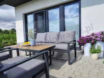 Aranżacja: Nowoczesne meble na taras - zestaw z sofą i fotelami - Panaon Dining Grey Teak