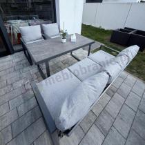 Aranżacja: Nowoczesne meble na taras - zestaw z sofą i fotelami 5 osób - Panaon Dining Elite Light Grey