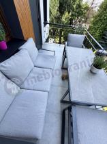 Aranżacja: Nowoczesne meble na taras - zestaw z sofą i fotelami 5 osób - Panaon Dining Elite Light Grey