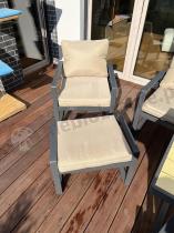Aranżacja: Nowoczesne meble na taras dla 7 osób - sofa 175cm, fotele i pufy - Panaon Dining WB