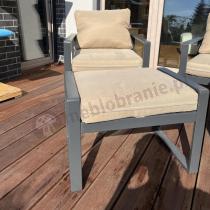 Aranżacja: Nowoczesne meble na taras dla 7 osób - sofa 175cm, fotele i pufy - Panaon Dining WB