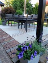 Aranżacja: Nowoczesne meble ogrodowe metalowe - narożnik z pufami - Sodor Corner XL - Dark Grey