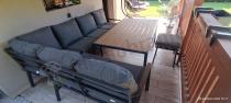 Aranżacja: Nowoczesne meble ogrodowe metalowe - narożnik z pufami - Sodor Corner XL - Dark Grey Polywood