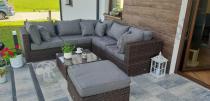 Aranżacja: Nowoczesne meble z technorattanu LIGURITO IX Brown Elite & Grey