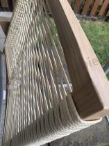 Aranżacja: Nowoczesny aluminiowy zestaw mebli na taras Olvi w kolorze drewna i styl naturalny rope