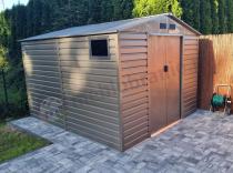 Aranżacja: Nowoczesny domek gospodarczy blaszany szary Dummer 277x323x221cm (8,2m3) - Srebrny ciemny GA15