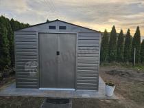 Aranżacja: Nowoczesny domek gospodarczy blaszany szary Dummer 277x323x221cm (8,2m3) - Srebrny ciemny GA15