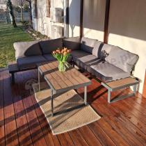 Aranżacja: Nowoczesny narożnik na taras - Panaon Corner 220x220 - Grey Teak