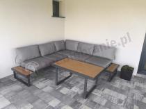 Aranżacja: Nowoczesny narożnik na taras - Panaon Corner 220x220 - Grey Teak