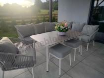 Aranżacja: Nowoczesny narożnik na taras z wysokim stołem Kostto Corner White