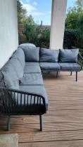 Aranżacja: Nowoczesny narożnik tarasowy 185x240cm Postigo Corner XL - Dark Grey